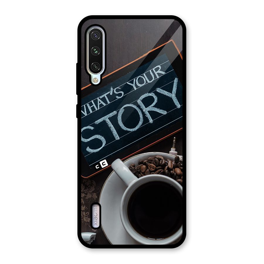 Whats Your Story Glass Back Case for Mi A3
