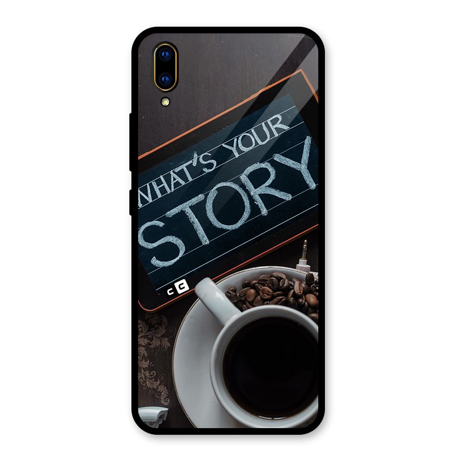 Whats Your Story Glass Back Case for Vivo V11 Pro