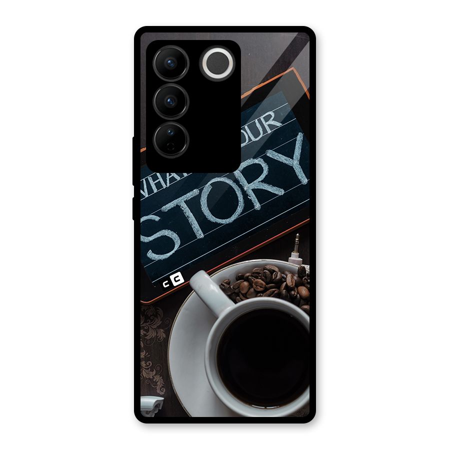 Whats Your Story Glass Back Case for Vivo V27 Pro