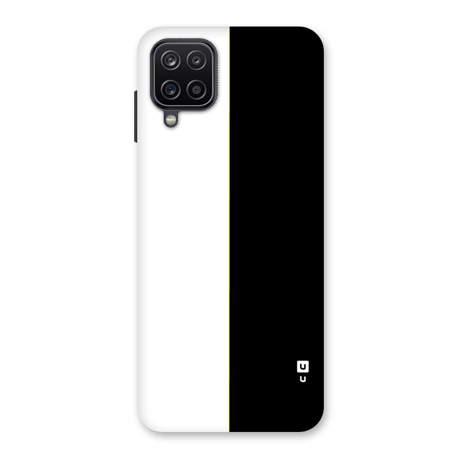 White Black Super Minimalistic Back Case for Galaxy A12