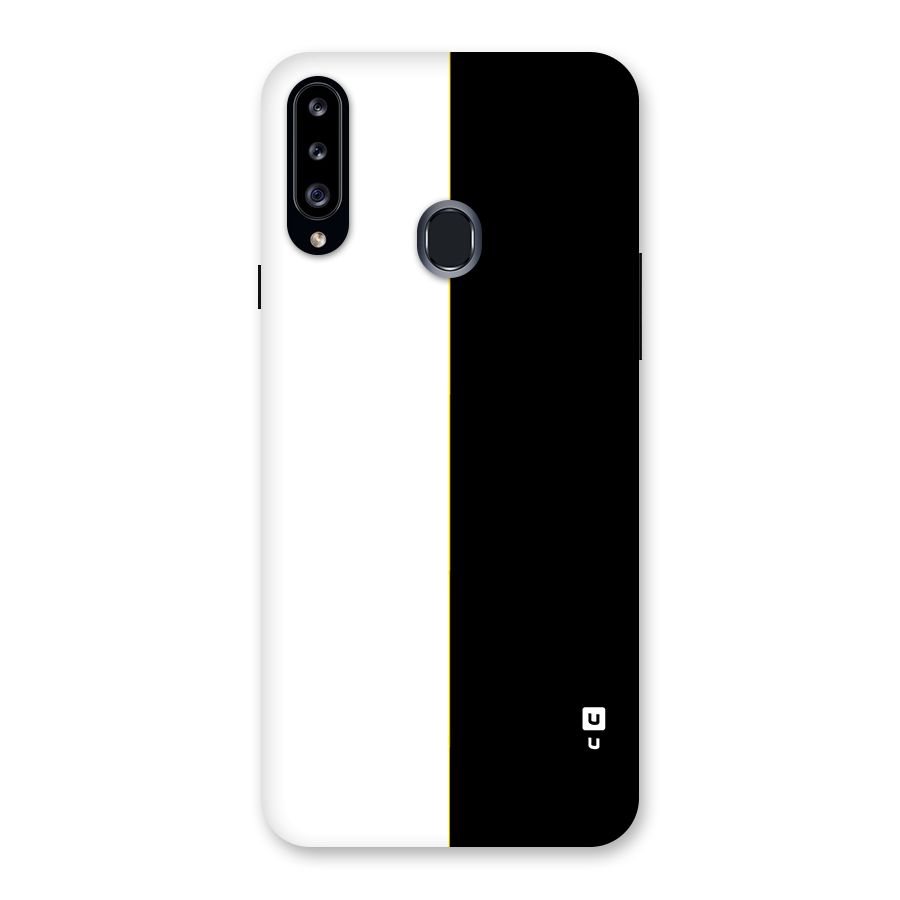 White Black Super Minimalistic Back Case for Galaxy A20s