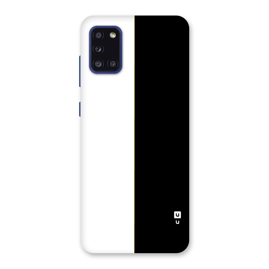 White Black Super Minimalistic Back Case for Galaxy A31