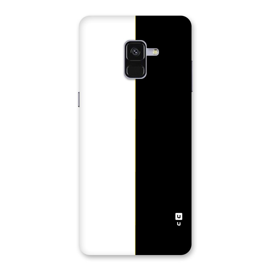 White Black Super Minimalistic Back Case for Galaxy A8 Plus