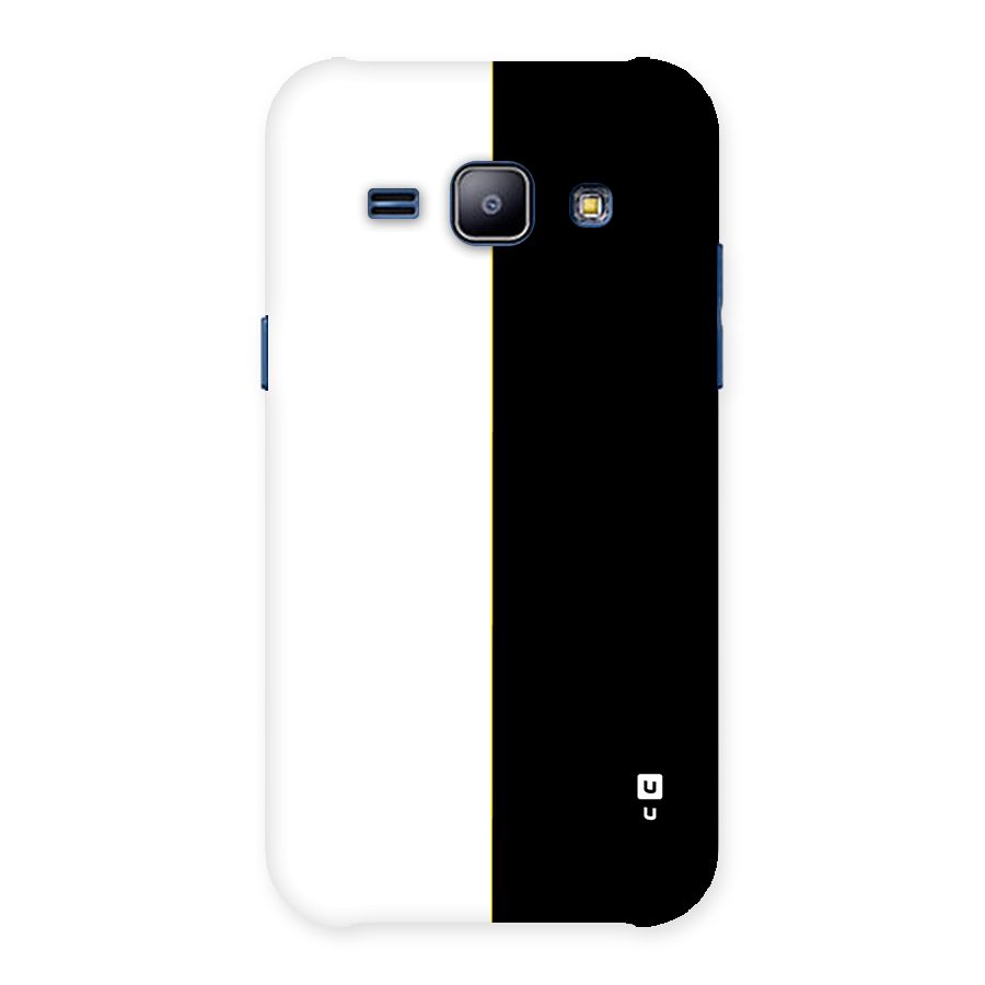 White Black Super Minimalistic Back Case for Galaxy J1