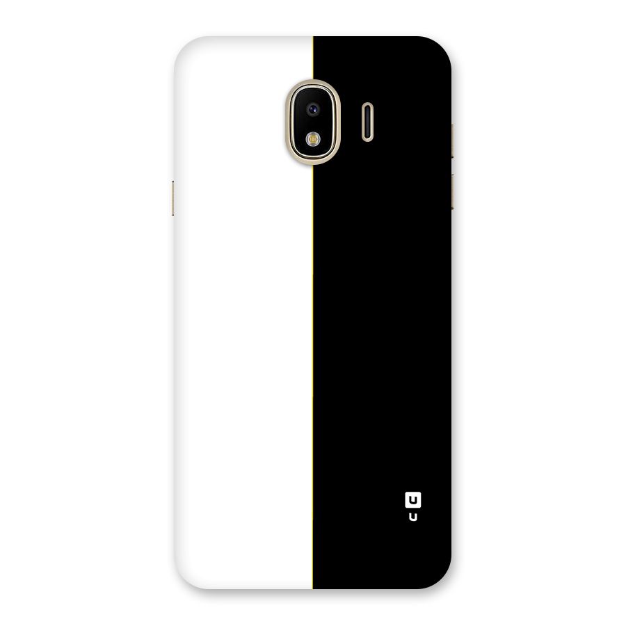 White Black Super Minimalistic Back Case for Galaxy J4