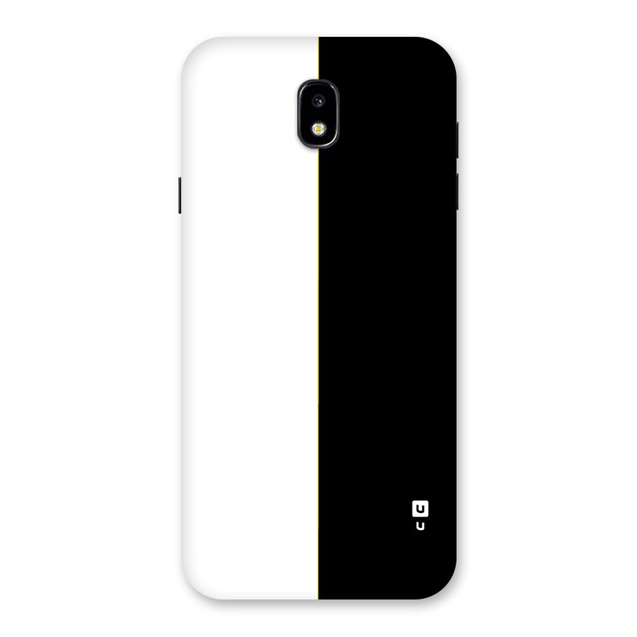 White Black Super Minimalistic Back Case for Galaxy J7 Pro