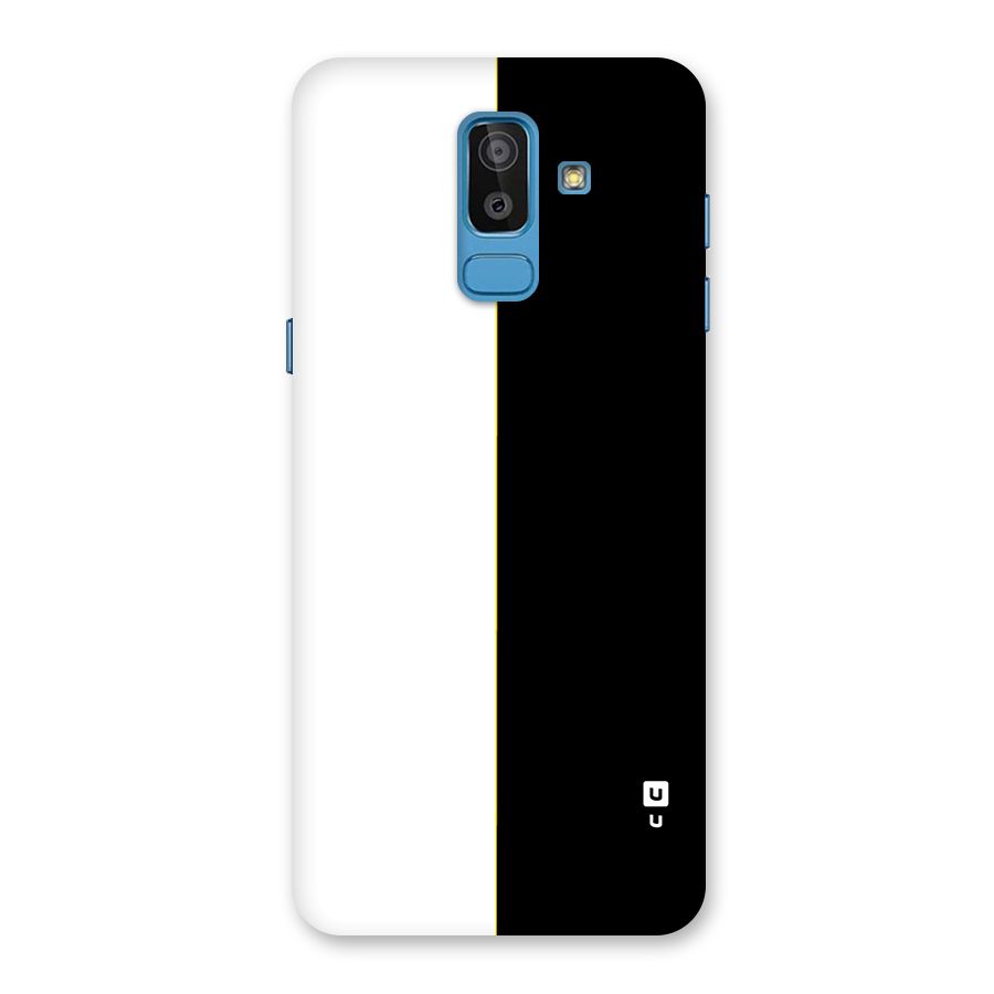 White Black Super Minimalistic Back Case for Galaxy J8