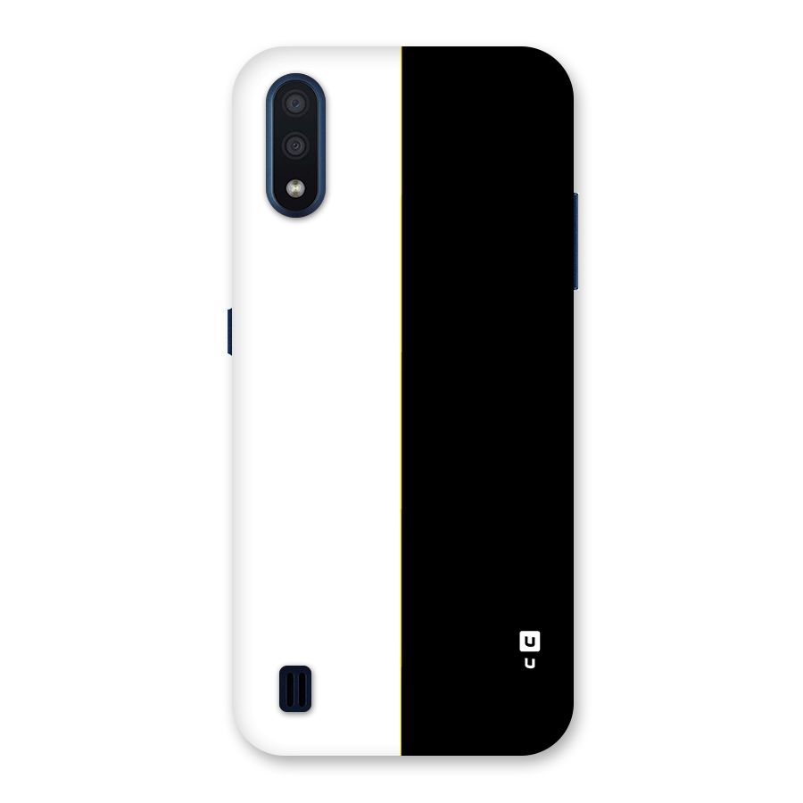 White Black Super Minimalistic Back Case for Galaxy M01
