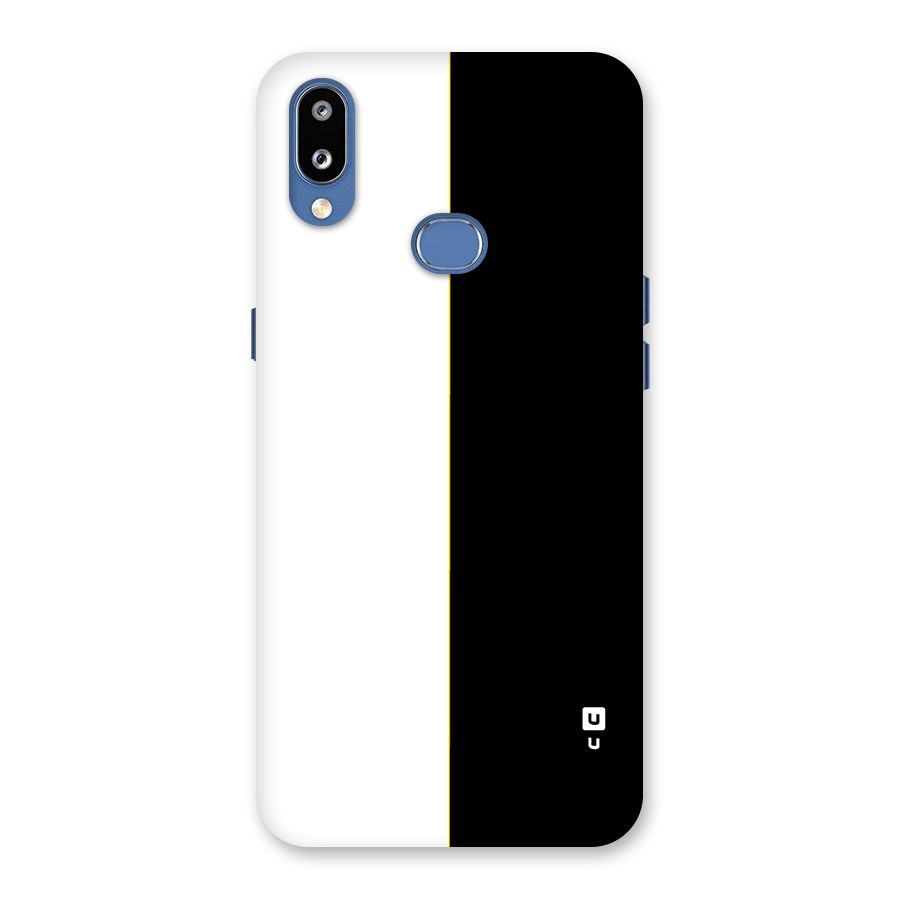 White Black Super Minimalistic Back Case for Galaxy M01s