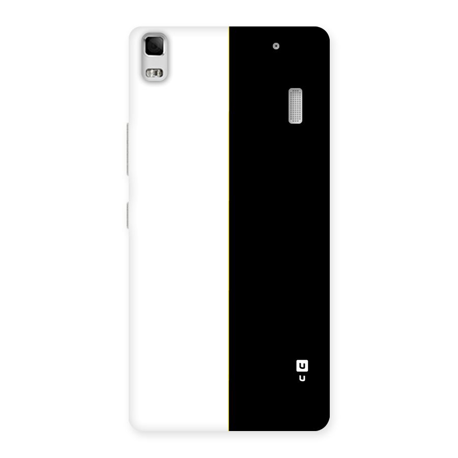 White Black Super Minimalistic Back Case for Lenovo A7000