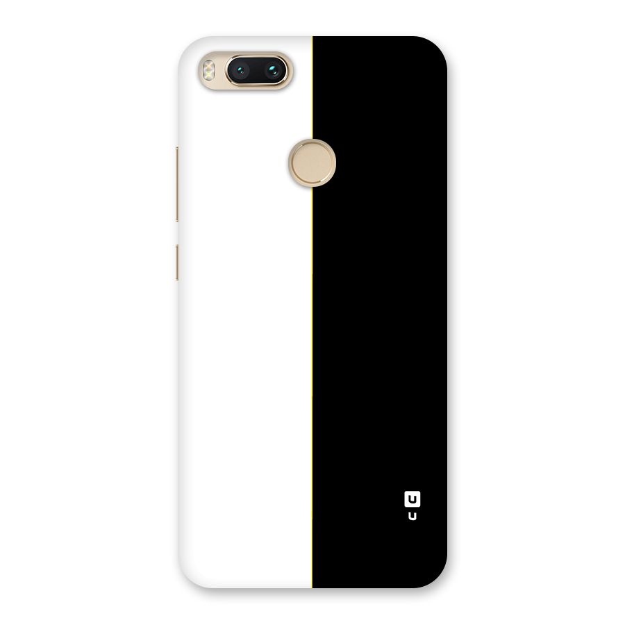 White Black Super Minimalistic Back Case for Mi A1