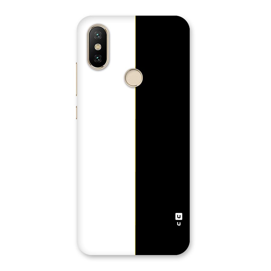 White Black Super Minimalistic Back Case for Mi A2