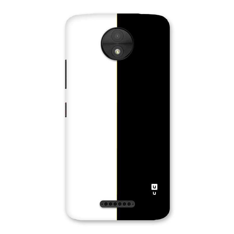 White Black Super Minimalistic Back Case for Moto C