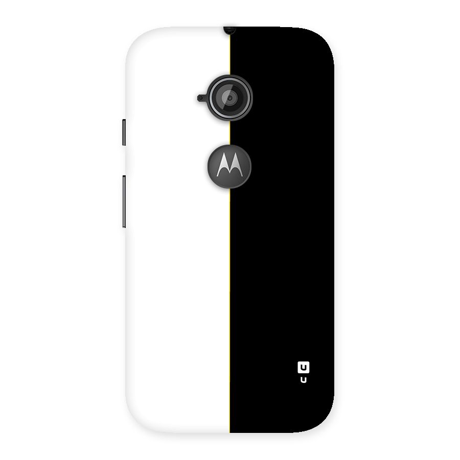 White Black Super Minimalistic Back Case for Moto E 2nd Gen