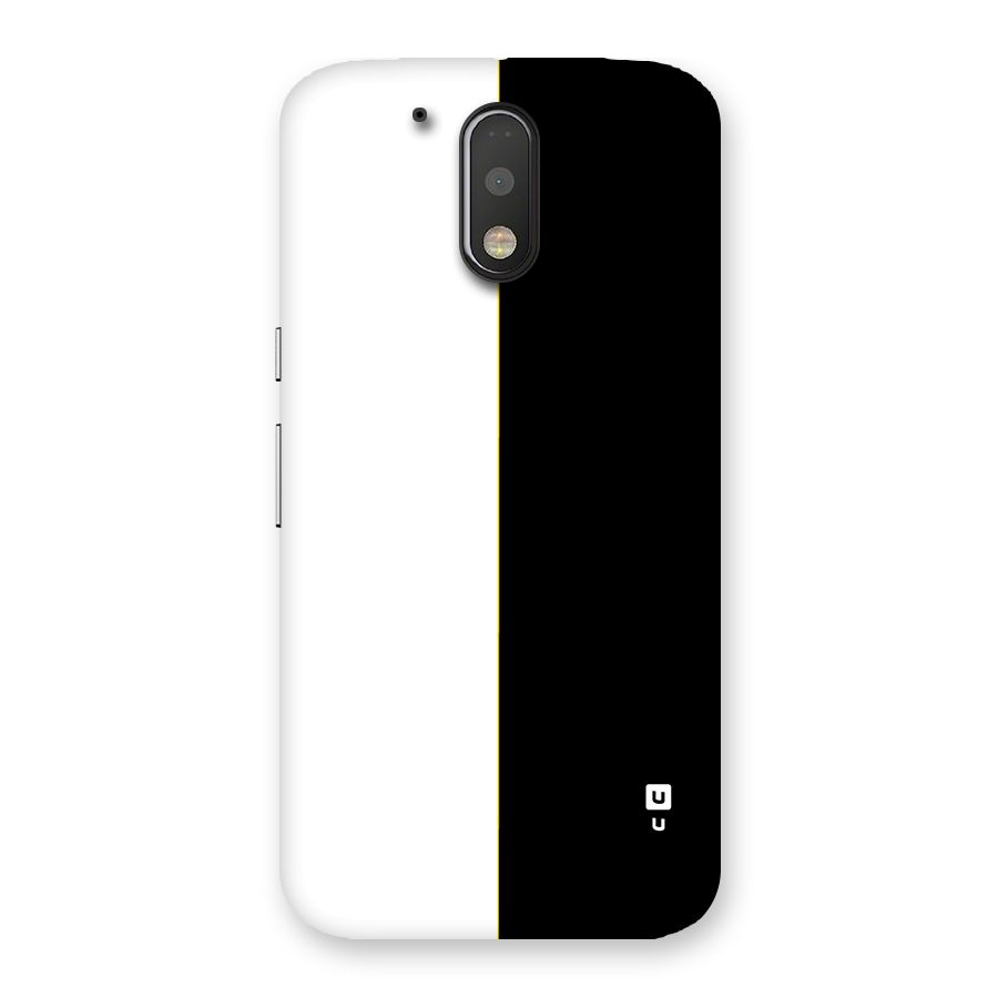 White Black Super Minimalistic Back Case for Moto G4 Plus