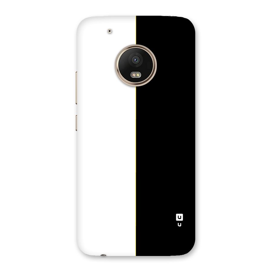 White Black Super Minimalistic Back Case for Moto G5 Plus