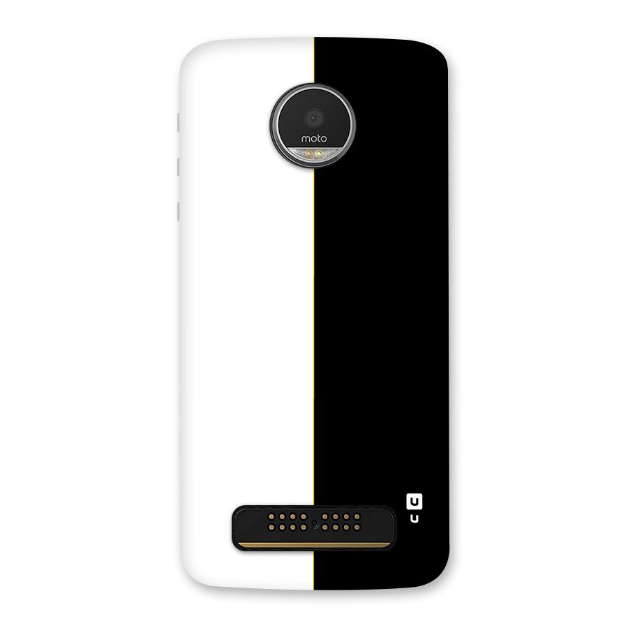 White Black Super Minimalistic Back Case for Moto Z Play