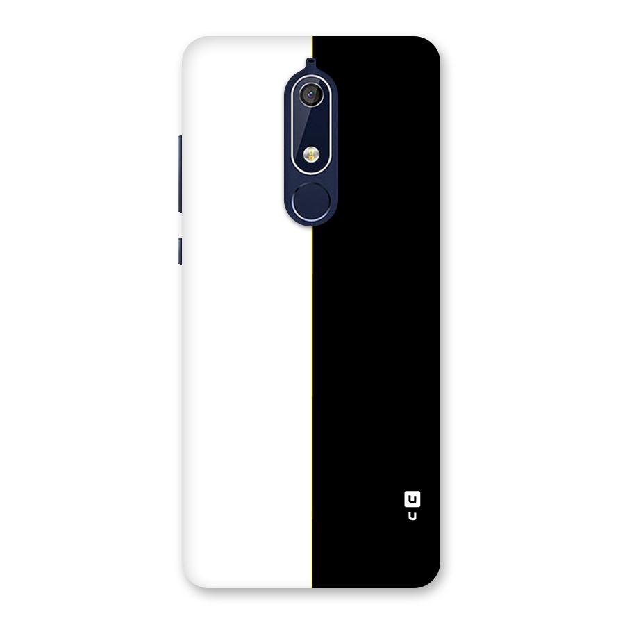White Black Super Minimalistic Back Case for Nokia 5.1