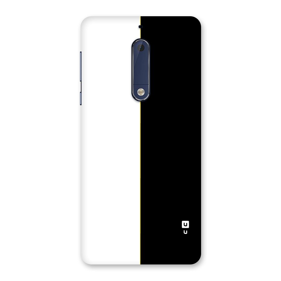 White Black Super Minimalistic Back Case for Nokia 5
