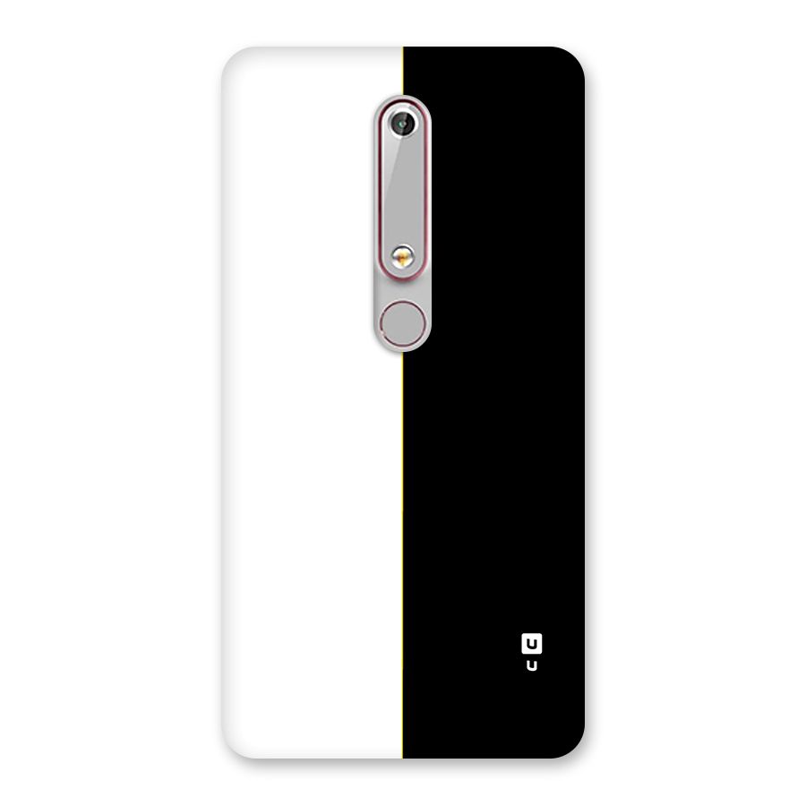 White Black Super Minimalistic Back Case for Nokia 6.1