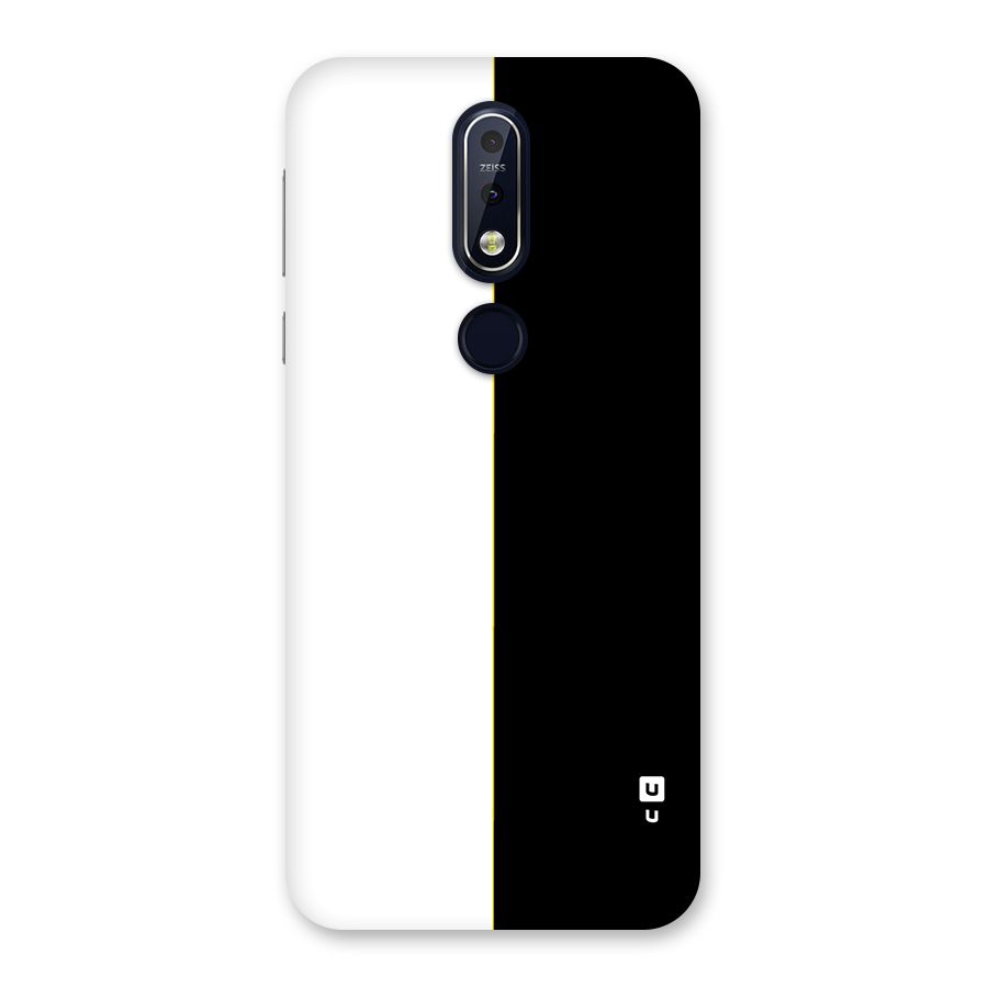 White Black Super Minimalistic Back Case for Nokia 7.1