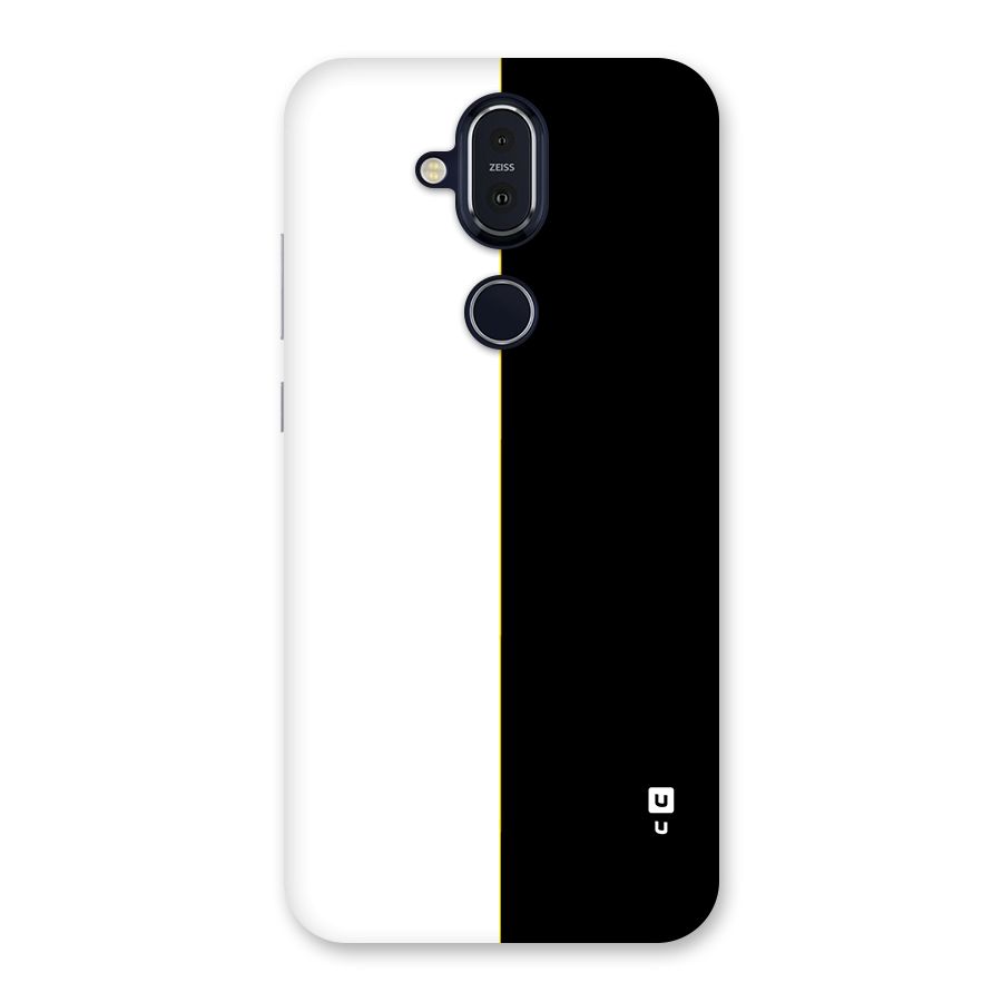 White Black Super Minimalistic Back Case for Nokia 8.1