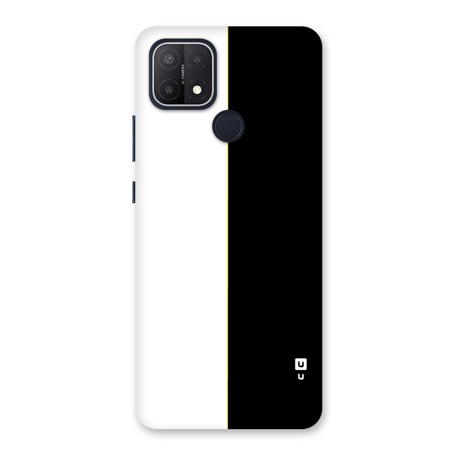 White Black Super Minimalistic Back Case for Oppo A15s