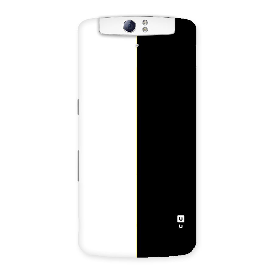 White Black Super Minimalistic Back Case for Oppo N1