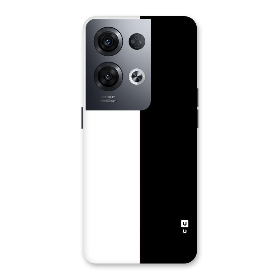 White Black Super Minimalistic Back Case for Oppo Reno8 Pro 5G