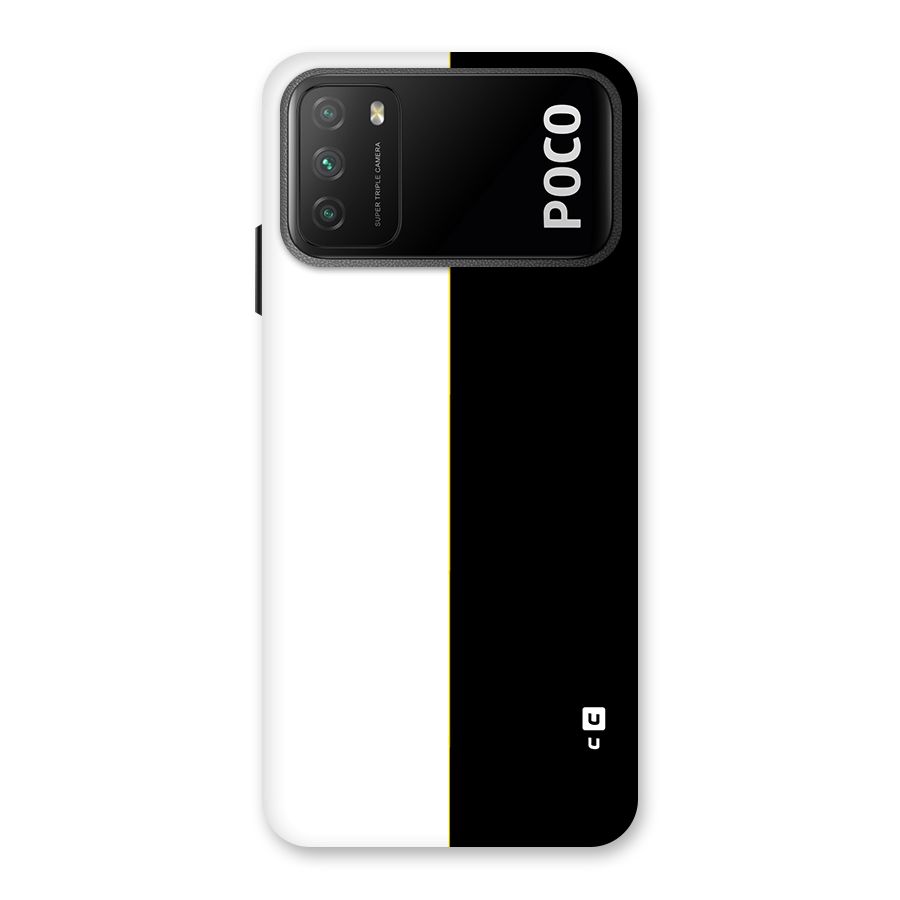 White Black Super Minimalistic Back Case for Poco M3