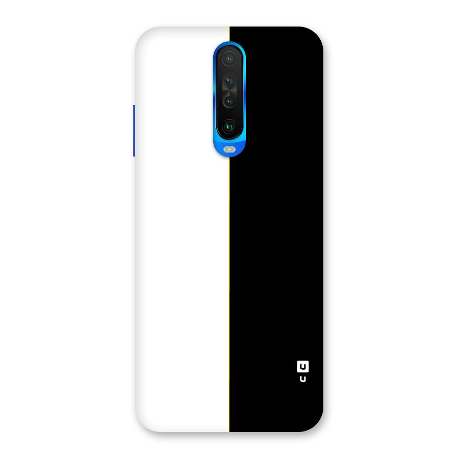 White Black Super Minimalistic Back Case for Poco X2