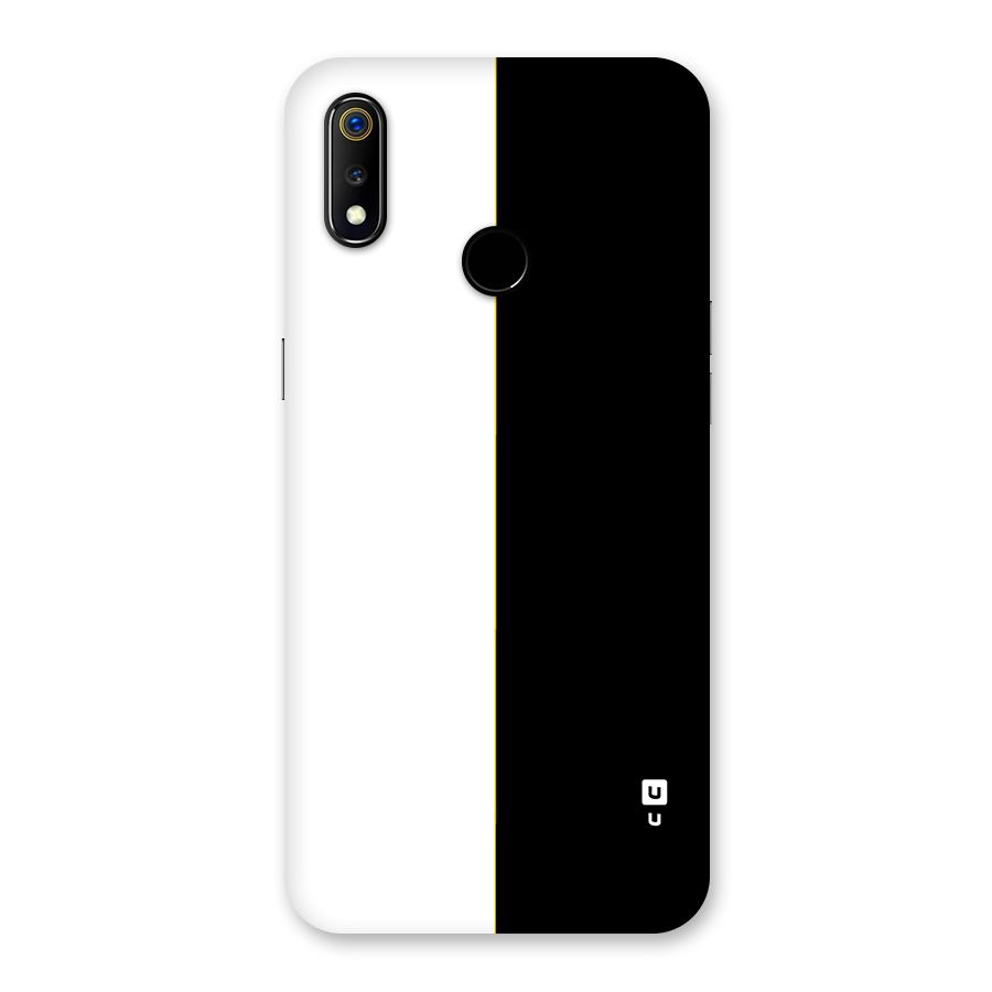 White Black Super Minimalistic Back Case for Realme 3