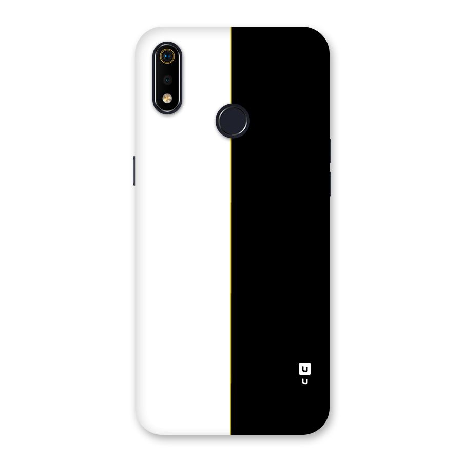 White Black Super Minimalistic Back Case for Realme 3i