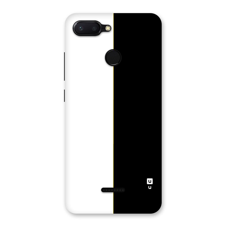 White Black Super Minimalistic Back Case for Redmi 6