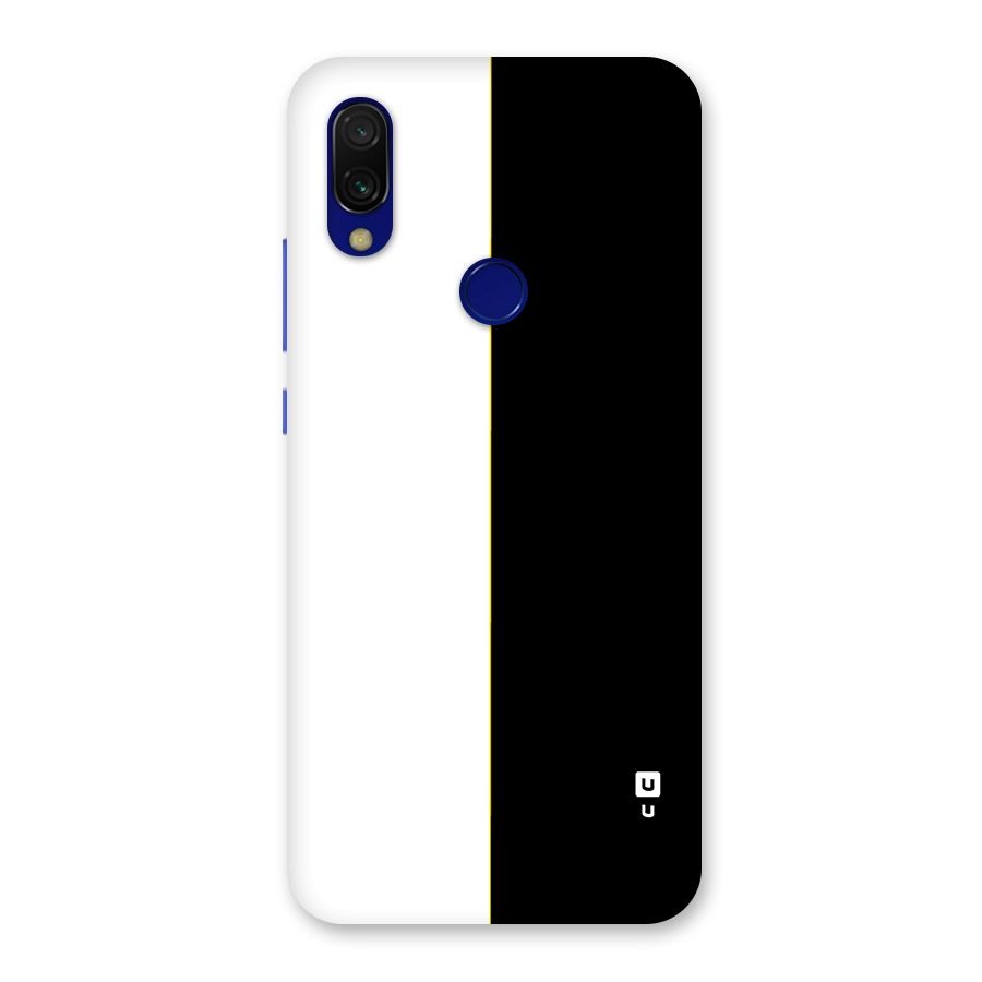 White Black Super Minimalistic Back Case for Redmi 7