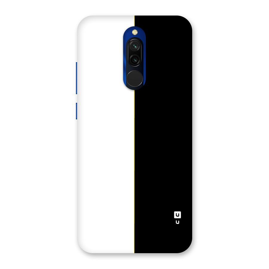 White Black Super Minimalistic Back Case for Redmi 8