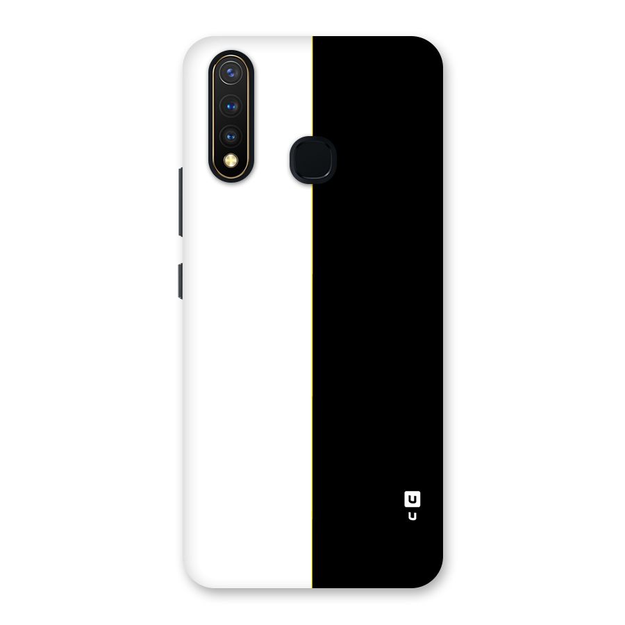 White Black Super Minimalistic Back Case for Vivo U20