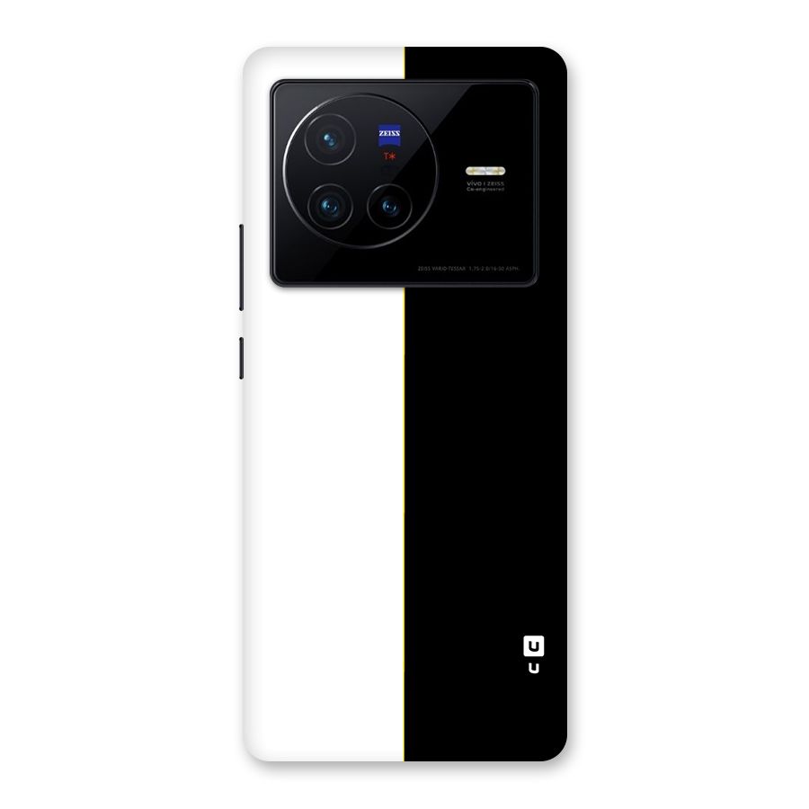White Black Super Minimalistic Back Case for Vivo X80
