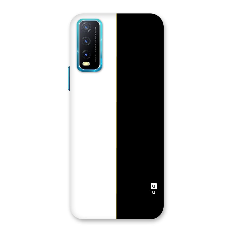 White Black Super Minimalistic Back Case for Vivo Y20