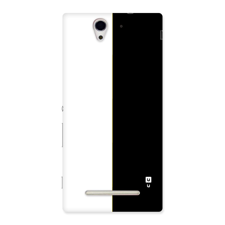 White Black Super Minimalistic Back Case for Xperia C3