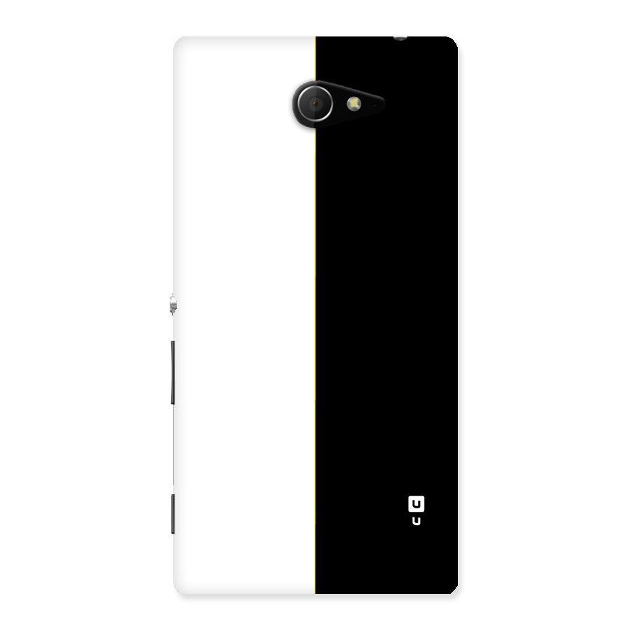White Black Super Minimalistic Back Case for Xperia M2