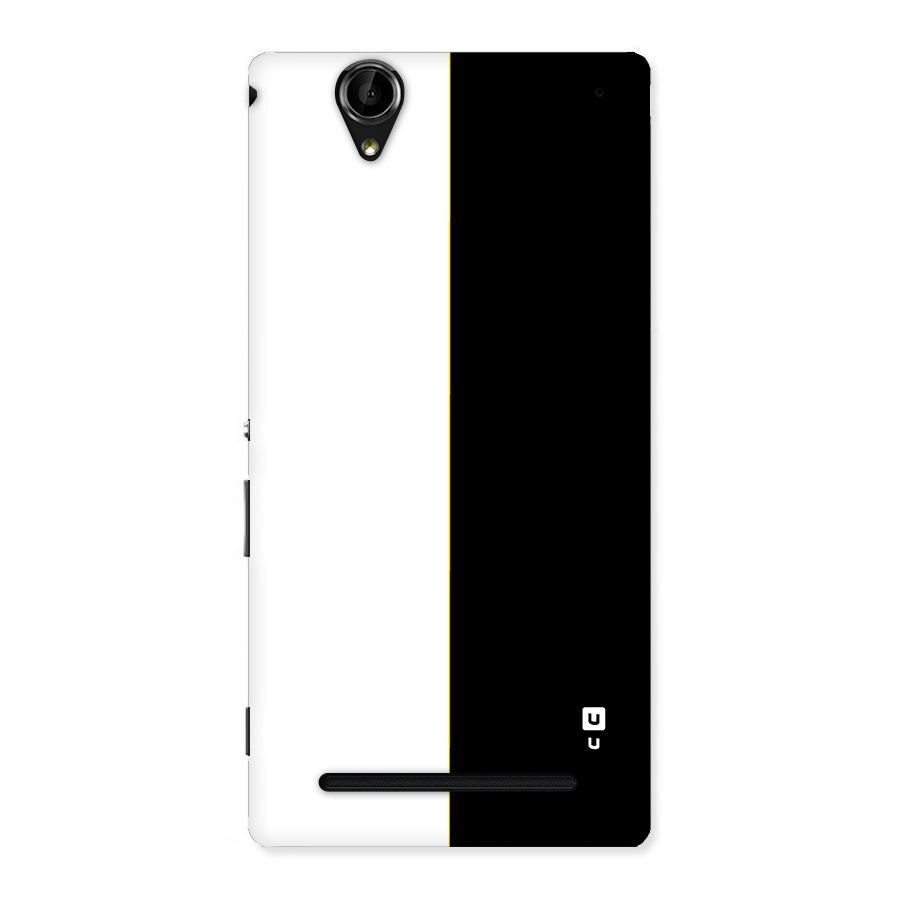 White Black Super Minimalistic Back Case for Xperia T2