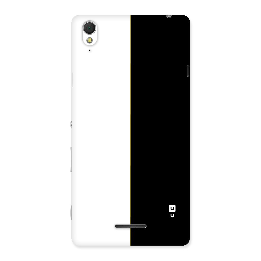 White Black Super Minimalistic Back Case for Xperia T3