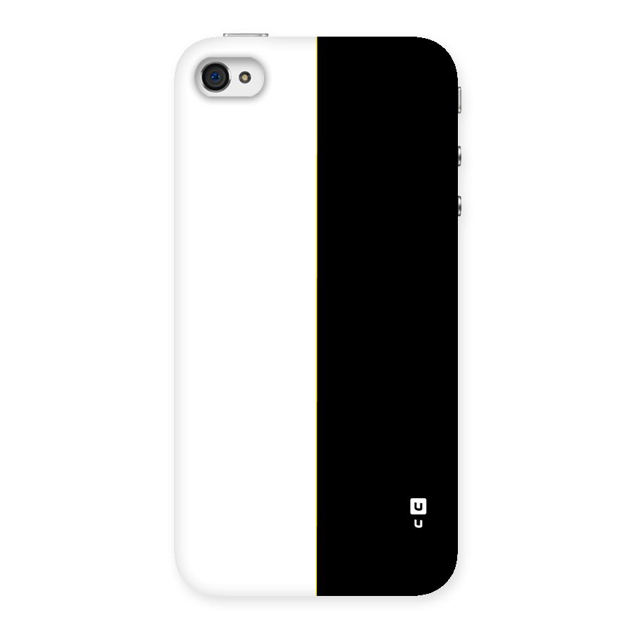 White Black Super Minimalistic Back Case for iPhone 4 4s