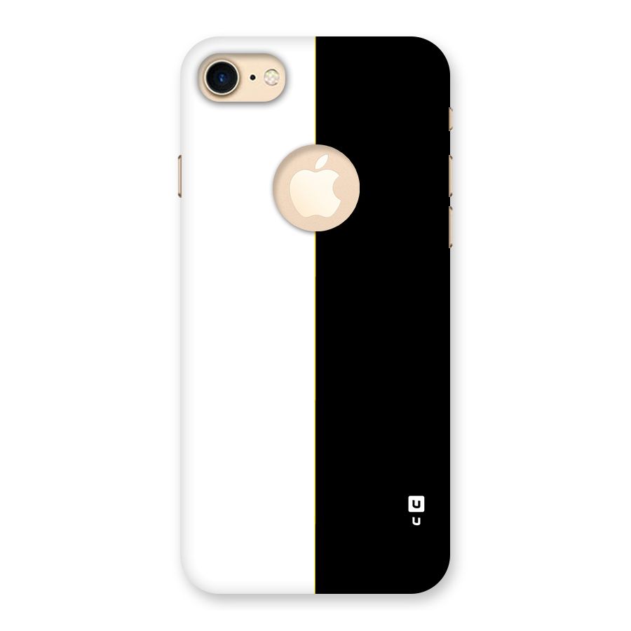 White Black Super Minimalistic Back Case for iPhone 7 Logo Cut