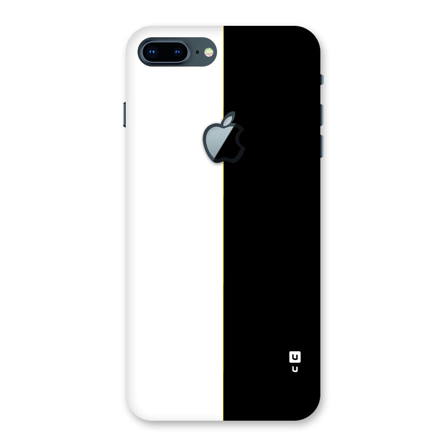 White Black Super Minimalistic Back Case for iPhone 7 Plus Apple Cut