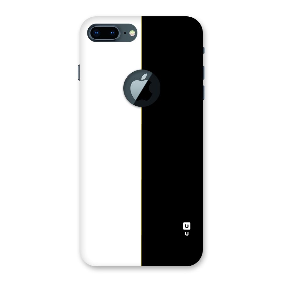 White Black Super Minimalistic Back Case for iPhone 7 Plus Logo Cut
