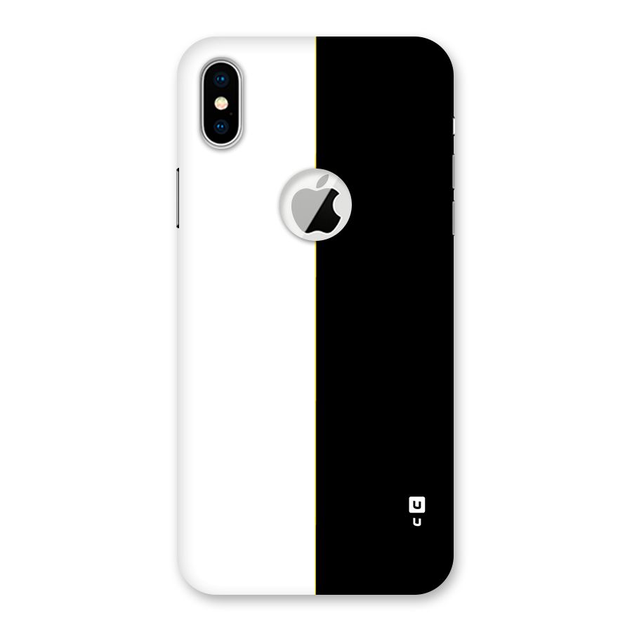 White Black Super Minimalistic Back Case for iPhone X Logo Cut
