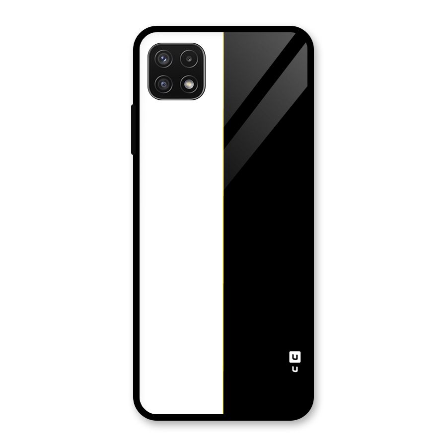 White Black Super Minimalistic Glass Back Case for Galaxy A22 5G