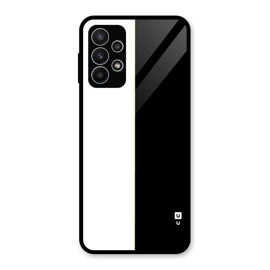 White Black Super Minimalistic Glass Back Case for Galaxy A23